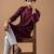 Wine color rayon fabric designer embroidered ethnic kurta payjama for men's traditional looks