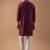 Wine color rayon fabric designer embroidered ethnic kurta payjama for men's traditional looks