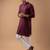 Wine color rayon fabric designer embroidered ethnic kurta payjama for men's traditional looks