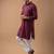 Wine color rayon fabric designer embroidered ethnic kurta payjama for men's traditional looks