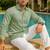 Green color formal solid linen cotton rich looks shirt for men