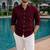 Maroon color formal solid linen cotton rich looks shirt for men
