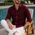 Maroon color formal solid linen cotton rich looks shirt for men