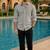 Grey color formal solid linen cotton rich looks shirt for men