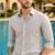 Grey color formal solid linen cotton rich looks shirt for men