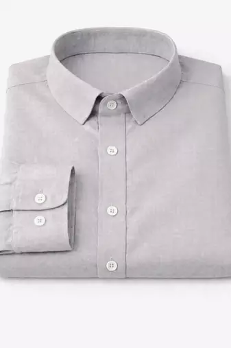 Grey color formal solid linen cotton rich looks shirt for men