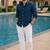 Blue color formal solid linen cotton rich looks shirt for men