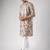 Cream color magnet fabric designer foil printed stylish men's traditional attire