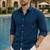 Blue color formal solid linen cotton rich looks shirt for men