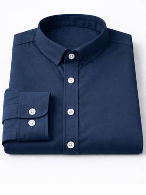 Blue color formal solid linen cotton rich looks shirt for men 5