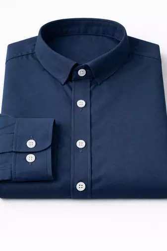 Blue color formal solid linen cotton rich looks shirt for men