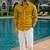 Yellow color formal solid linen cotton rich looks shirt for men