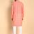 Peach color smart and ethnic designer printed kurta payjama for men's festive looks