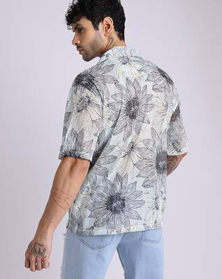 Smart and stylish sky blue color  designer printed shirt 2