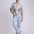 Smart and stylish sky blue color  designer printed shirt