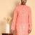 Peach color smart and ethnic designer printed kurta payjama for men's festive looks