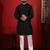 Black color stylish woven designer graceful festive kurta payjama for men