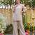 Cream embroidered heavy viscose kurta palazzo set with embroidered jacket