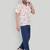 Peach color smart printed casual shirt for men