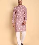 Onion color beautiful printed smart ceremonial kurta payjama
