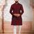 Maroon color stylish woven designer graceful festive kurta payjama for men