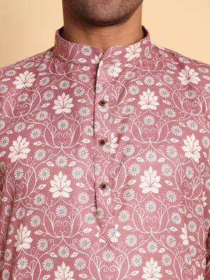 Onion color beautiful printed smart ceremonial kurta payjama 3