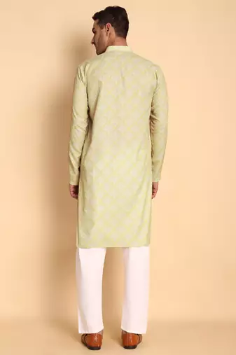 Peach color beautiful printed smart ceremonial kurta payjama