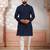 Navy blue color stylish woven designer graceful festive kurta payjama for men