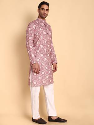 Onion color beautiful printed smart ceremonial kurta payjama 5