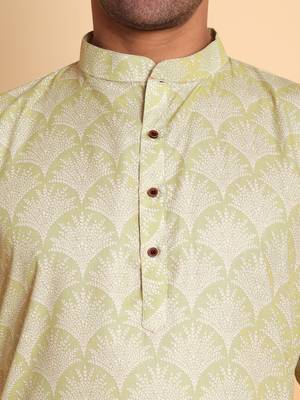 Peach color beautiful printed smart ceremonial kurta payjama 3
