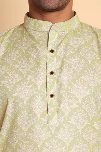 Peach color beautiful printed smart ceremonial kurta payjama