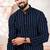 Navy blue color stylish woven designer graceful festive kurta payjama for men
