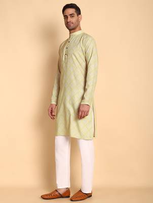 Peach color beautiful printed smart ceremonial kurta payjama 4