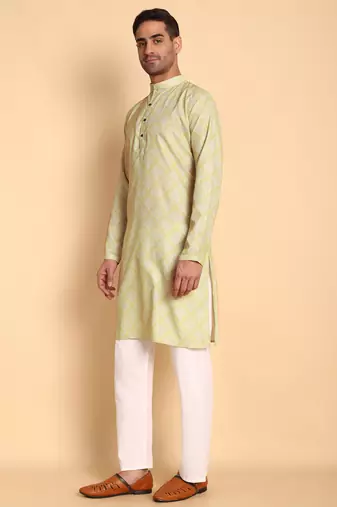 Peach color beautiful printed smart ceremonial kurta payjama