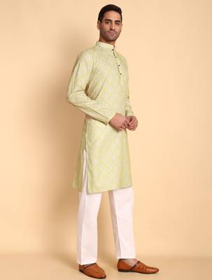 Peach color beautiful printed smart ceremonial kurta payjama 5