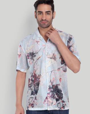 Smart and stylish sky blue color  designer printed shirt 1