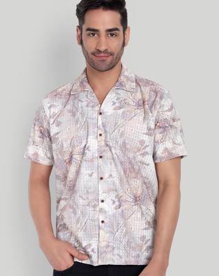 Lavender color smart cotton blended  designer printed graceful casual shirt 1