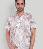Lavender color smart cotton blended  designer printed graceful casual shirt