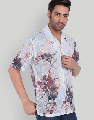 Smart and stylish sky blue color  designer printed shirt 4