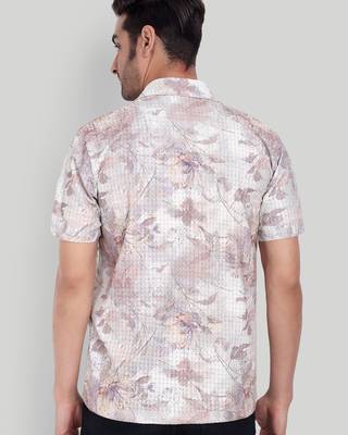 Lavender color smart cotton blended  designer printed graceful casual shirt 2