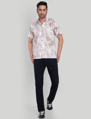 Lavender color smart cotton blended  designer printed graceful casual shirt 3