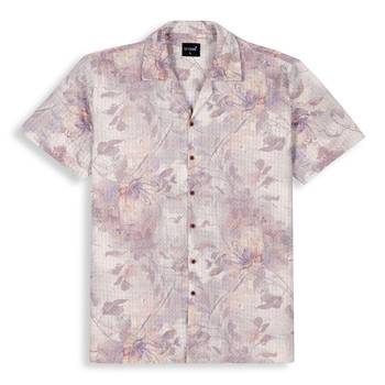 Lavender color smart cotton blended  designer printed graceful casual shirt 5