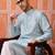 Sky blue color graceful ethnic kurta payjama for men's festive looks