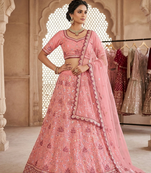 Pink embroidered lehenga choili 