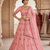 Pink embroidered lehenga choili 