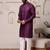 Wine color smart and ethnic cotton blend designer kurta payjama