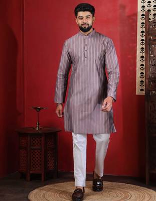 Onion color stylish woven designer graceful festive kurta payjama for men 1