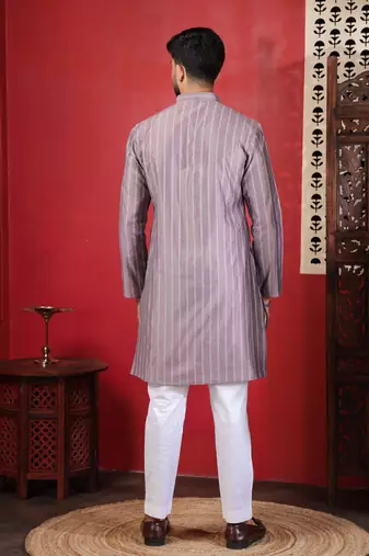 Onion color stylish woven designer graceful festive kurta payjama for men