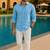 Sky blue color formal solid linen cotton rich looks shirt for men