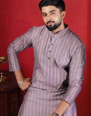 Onion color stylish woven designer graceful festive kurta payjama for men 3